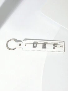 1pc Customizable Sparkling Key Chain With Rhinestone English Letters And Numbers, Suitable For DIY Bracelet, Wristband, Jewelry Accessory - Multicolor - View 22