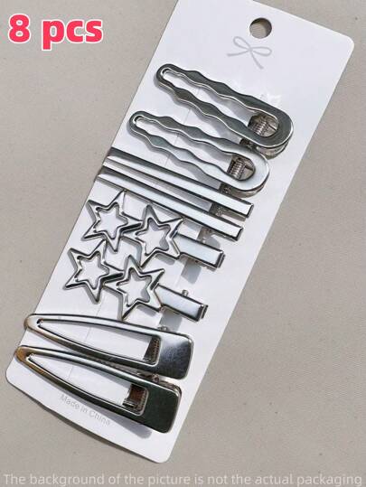 8pcs Women's Hair Clip, Simple & Versatile For Daily Use Hair Accessories For Women Claw Clips Hair Claws Hair Barrettes, School Stuff