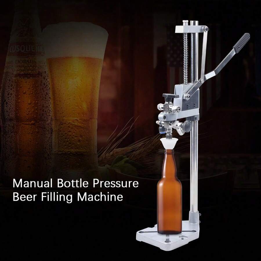 SHZICMY Manual Bottle Pressure Beer Filling Machine Liquid Beer Filler Stainless Steel - 銀色 - 查看 1