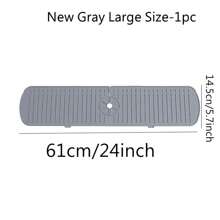 1 pièce/3 pièces Tapis de robinet en silicone épais et grand avec plateau de filtrage des gouttes et support d'éponge - Accessoires d'évier de cuisine pour le plan de travail et la salle de bain - Protège-éclaboussures et porte-savon inclus