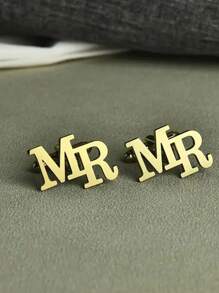 Par de gemelos personalizados con dos letras, gemelos de acero inoxidable personalizados, camisa de traje para hombres, regalo para el Día del Padre, duraderos, grabados, coloridos, lindos, adorables, divertidos, Kawaii, Y2K, elegantes, unisex, casuales, personalizados, únicos, obsequios ideales para él, obsequios ideales para ella, novia, novio, familia, amigos, niños, para aniversarios, para el Día de San Valentín, para el Día de la Madre, para cumpleaños, para el Día del Niño, para el Día del Padre, para graduaciones, para bodas, para inauguración de vivienda - Multicolor - Ver 8