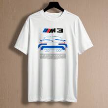 M3 T-Shirt Luxury Sports Car Fast Speedy Unisex Men Women 100% Cotton Top Premium Streetwear New Release Fast Shipping Various Colors!! Plus Size - 白色 - 查看 2