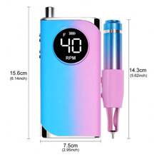 Máquina de pulir uñas portátil profesional de larga duración con anillo abrasivo, taladro portátil con enchufe USB en negro/arcoíris/plata/gris a 40000 RPM sin cable