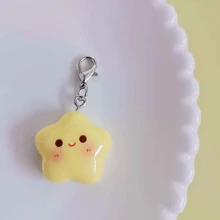 1pc Resin Star Shaped Spring Clasp Zipper Puller Charm Keychain Cute Accessory For Bag Star Charm Small Gifts - Yellow - View 2