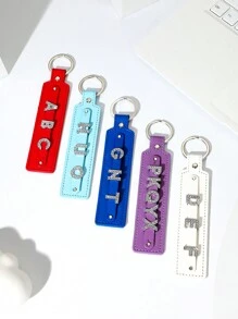 1pc Customizable Sparkling Key Chain With Rhinestone English Letters And Numbers, Suitable For DIY Bracelet, Wristband, Jewelry Accessory - Multicolor - View 4