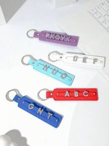 1pc Customizable Sparkling Key Chain With Rhinestone English Letters And Numbers, Suitable For DIY Bracelet, Wristband, Jewelry Accessory - Multicolor - View 3