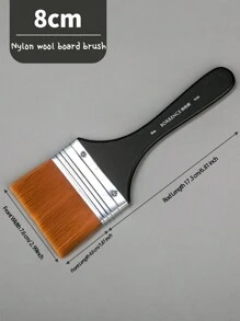 Pennelli in nylon con setole larghe e manico in legno per pittura ad acrilico, olio e acquerello, articoli di cancelleria per l'arte, per il ritorno a scuola