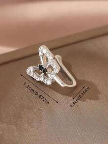 1个蝴蝶鼻夹，假鼻环，悬挂式假鼻钉饰品，鼻骨悬挂式鼻环，适合女性，情人节，母亲节礼物 - 銀色 - 查看 3