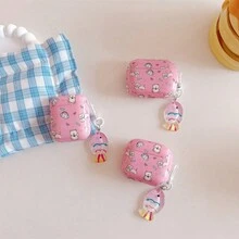 Cute Pink Animal Print AirPods Pro/Pro2 Case, Anti-Drop Protective Cover Compatible With Airpods 1/2/3 - Pink - View 2