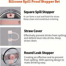 3pcs/6pcs Silicone Straw Plugs For Cup, Accessory Kit With1/ 2 Dustproof Caps,1/ 2 Square Leakproof Plugs &1/ 2 Circular Spill-Proof Stoppers, Reusable,For Halloween Christmas Holidays - Multicolor - View 5