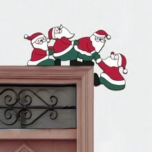 Biển báo góc cửa Giáng sinh hình ông già Noel và tuần lộc - Tượng gỗ trang trí phòng khách, phòng ngủ, văn phòng và ngoài trời - Thiết kế ông già Noel và người tuyết vui nhộn | Hoàn hảo cho trang trí nhà và văn phòng ngày lễ - Góc mùa nghỉ lễ - Xem 9