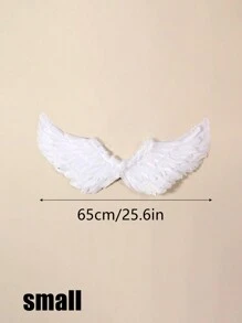 3 件/套人造羽毛白色天使和黑色天使翅膀、头带和魔杖角色扮演道具套装，适合舞台表演、时尚摄影和装扮派对，男女通用万圣节天使光环舞会 - 彩色 - 查看 34