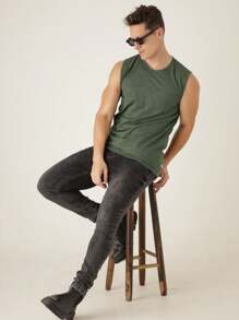 Men Tank Tops - 綠色 - 查看 6