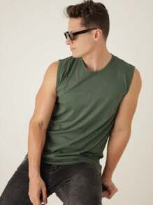 Men Tank Tops - 綠色 - 查看 7