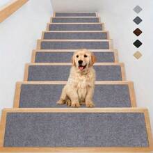 8pcs/15pcs Anti-Slip Durable Stair Treads Carpet Mats, Decorative Staircase Entrance Rug