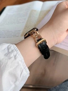 1 件兼容 智能表带 AppleWatch 表带黑色表带金属链缝皮革表带 AppleWatch 表带兼容 SS11 10 S8 9 Niche Advanced SE567321 代 Ultra2/1/3 适用于 38mm 40mm 41mm 42mm 44mm 46mm 49mm 女款新款低调迷人搭配玫瑰金金属超时尚百搭适合腕周 155cm-215cm。 - 黑玫 - 查看 9