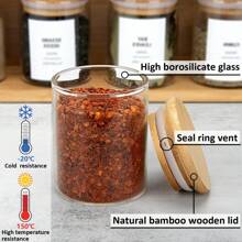 12 PCS Glass Spice Jars With Bamboo Lids And 315 Waterproof Labels, 4oz Clear Food Storage Containers For Kitchen Sugar Salt Coffee Beans - 無色 - 查看 5