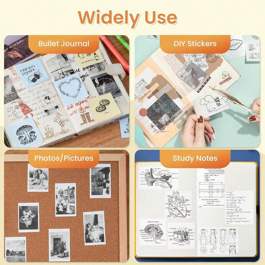 GOTOOGO Mini Printer, Portable Inkless Sticker Maker, Mini Thermal