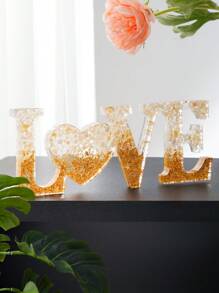 1 pieza Decoración de letra LOVE creativa, artesanía decorativa de diseño moderno hecha de material de resina, adecuada para el hogar, boda, fiesta, decoración del Día de San Valentín