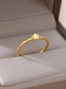 Anillo con decoración de estrella - Amarillo Oro - Ver 3