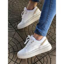 Comfortable 's Tennis Shoes With Fashion Chain - 白色 - 查看 8