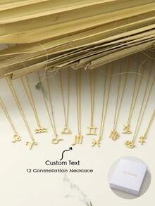 Dây chuyền mặt dây chuyền bằng thép không gỉ tùy chỉnh họa tiết biểu tượng 12 cung hoàng đạo cổ điển và thanh lịch, lãng mạn và tuyệt vời, quà tặng phụ kiện trang sức đặc biệt cho gia đình, bạn bè và đồng nghiệp, thích hợp để đeo trong nhiều ngày lễ khác nhau như Ngày lễ tình nhân, sinh nhật, kỷ niệm, Giáng sinh, v.v. - Nhiều màu - Xem 2