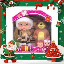 6.5-Inch Blonde Doll And Bear Doll Toys. Doll Gift Box Set Is An Ideal Choice For Collectors And Party Decorations. Perfect As A Christmas Gift, Birthday Gift, Or Holiday Gift For Fans. The Color Of The Doll Shoes Is Random.