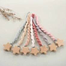 1pc Handmade Cotton Fabric Woven Baby Pacifier Clip