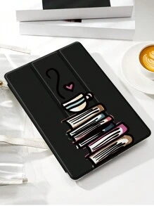 1 件咖啡杯和书本图案平板电脑保护套,防震,笔槽,睡眠/唤醒支持,兼容三星和 iPad - 彩色 - 查看 5