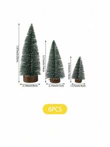 6 件装迷你雪景圣诞树 - 办公室窗户桌面装饰 - 圣诞礼物 - 圣诞装饰 - 松针树 - 彩色 - 查看 7