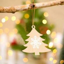 5/10/12pcs Wooden Crafts To Paint Tree Hanging Ornaments Unfinished Wood Cutouts Decoration DIY Crafts (Wooden Tree Cutouts) Best Gifts Birthday