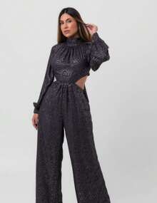 Silver Labrava Voile Jumpsuit With Lurex Bow - 銀色 - 查看 2