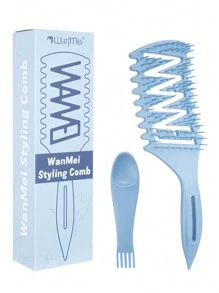 Cepillo definidor de rizos 1/2/3 piezas, cepillo para cabello rizado, cepillo con púas para definir y dar forma a los rizos, con peine y garras de limpieza, cepillo desenredante hueco para dar forma y definir los rizos de mujeres y hombres con menos tirones y separación de rizos, empaquetado como regalo para el Día de la Madre, amigos/familiares, novia, accesorios para el cabello, herramientas para el cabello, productos y accesorios para el cabello para peluquería, salón de belleza, viajes esenciales, vuelta al colegio, accesorios para el cabello para mujeres