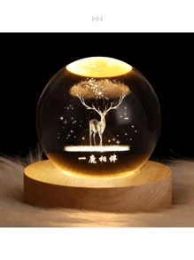 Crystal Ball LED Night Lamp With Different Designs, 3D Lighting, Planets, Solar System, SMALL SIZE, Indoor Light, Decoration - Multicolor - View 4