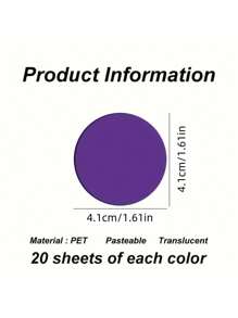 160 pièces Rond Waterproof transparent Autocollants , Semi-Transparent Marqueur De Page & Note autocollante Pour Bureau & Fournitures Scolaires