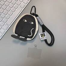 Cute Funny Little Black Person Hanging Bag Phone Case Short Strap Handheld Mini Purse Weird Expression Earphone Case Jeans Waist Bag Card Holder Mini Change Purse Gift For Men And Women Gifts For Mother, Family, Friends, Birthday, Holiday Phone Charm, Phone Chain