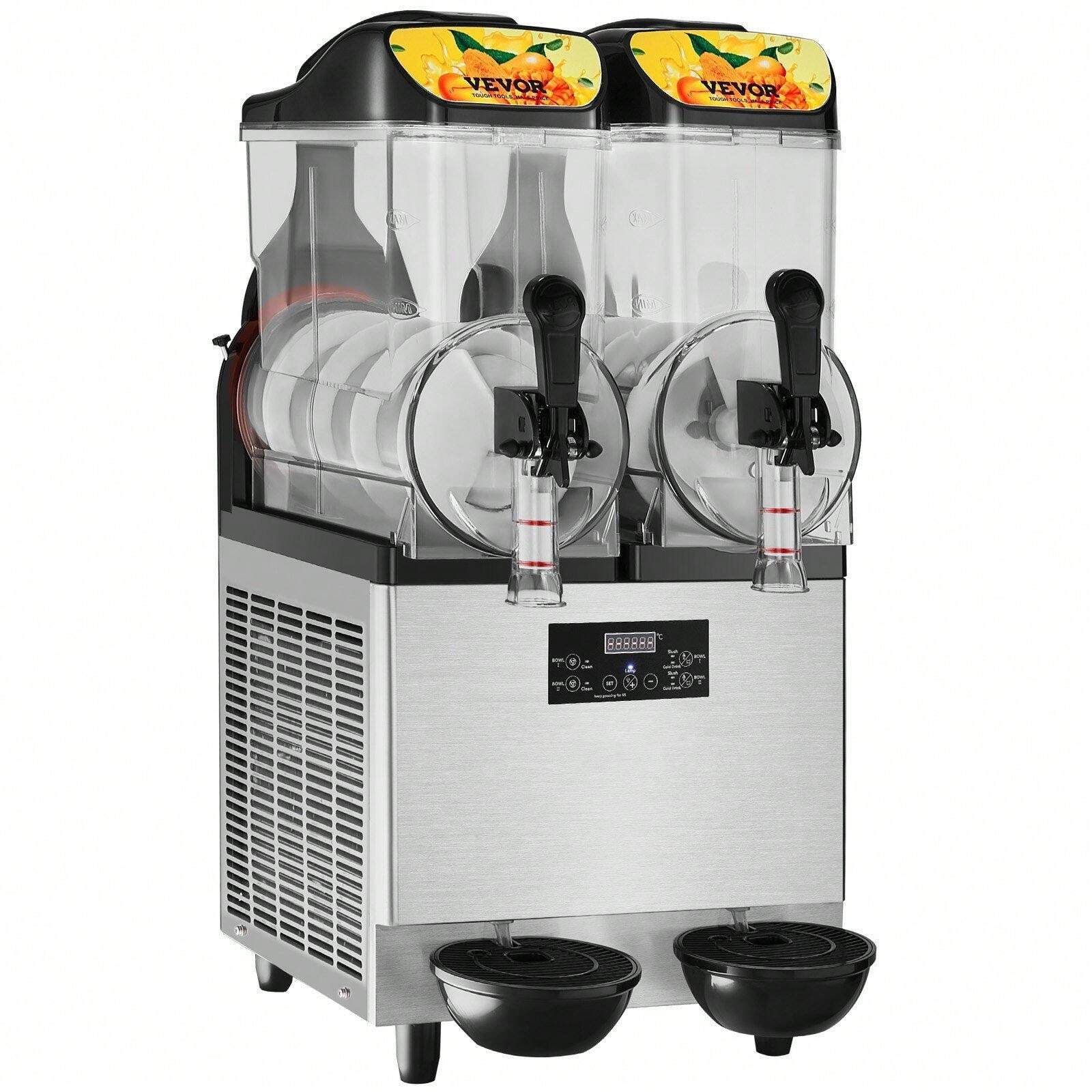 24L Commercial Slushy Machine 2 Bowls For 100 Cups Of Frozen Drinks