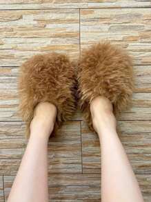 Pantuflas cómodas y esponjosas RevReaL - Zapatos de casa suaves y aterciopelados unisex (disponibles en negro, naranja, fucsia, beige, camello, marrón) - Beis - Ver 2