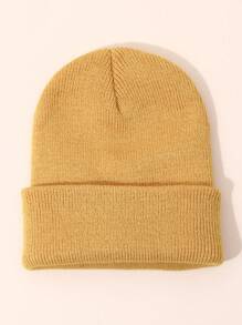 Infant Boys' Or Girls' Simple Knitted Beanie Hat, Warm Cap For Spring, Autumn And Winter