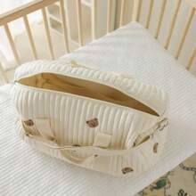 2024 Neue koreanische bestickter Reisetasche, Gepäcktasche mit großer Kapazität, leichte Aufbewahrungstasche, Schultertasche Boston Bag mit Bären Design, Schultasche, Schul-Accessoires, Schulsachen