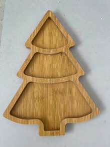 圣诞节装饰高密度木托盘，多格木盘，圣诞用品，餐厅餐盘，圣诞装饰