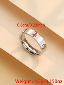 1 Piece Fashion Zirconia Ring Gold Color Stainless Steel Lovely Jerwelry Ring For Women