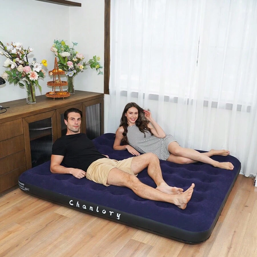 Inflatable Mattress, Full Size Air Mattress, Quick Inflate/Deflate, Suitable For Home Guest Bed, Camping, Car Trunk, Travel Mat, Durable Air Bed
