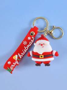 1 móc khóa ông già Noel Giáng sinh, mặt dây chuyền hoạt hình trang trí cây thông Noel, lựa chọn lý tưởng làm quà tặng - Nhiều màu - Xem 1