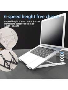 A Plastic Desktop Laptop Stand, Adjustable ABS+ Silicone Foldable Portable Stand, Simple And Lightweight Ventilated Cooling Laptop Stand For 10-18 Inch Laptops - Multicolor - View 1