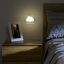 BABYLIYA Veilleuse en forme de nuage en ABS avec capteur photocellulaire et LED qui s'allume dans le noir, pour la chambre, le couloir, le corridor, la salle de bain, éclairage auxiliaire de nuit