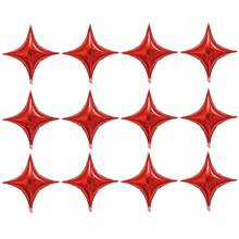 1/6/12 件 10/26 英寸星形气球，银色、金色、紫色、黑色、红色、蓝色、绿色、粉色四角星形氦气聚酯薄膜铝箔气球主题派对用品装饰生日派对、订婚婚礼、情人节、新娘送礼会、单身派对、节日、周年纪念 - 彩色 - 查看 14