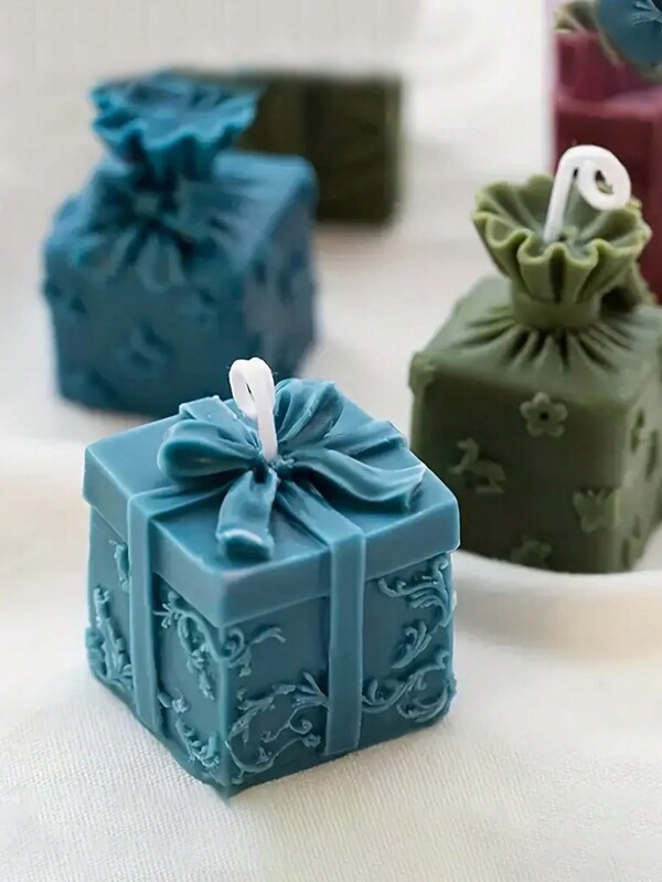 1 bucă matriță de silicon pentru cutie de cadouri cu fundă de Crăciun de lux - Creează fondant 3D, săpun lucrat manual, forme de ipsos pentru aromoterapie pentru artizanat, ornamente de bricolaj și cadouri pentru decorarea casei - perfectă pentru lucrările de sărbătoare și pentru oferirea de cadouri