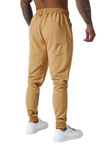 3 Pcs Mens Jogger Sweatpants With Drawstring Zipped Pockets Athletic Track Pants For Gym Running Workout - Black+Lightgrey+Khaki - View 7