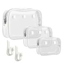 3 Packs Clear  Beach Tote Bag With 2 Pack Insert Hooks Accessories For Bogg Bags Travel Makeup Clean Toiletry Brush Organizer Cosmetic Divider Storage Inner Pouch - 無色 - 查看 1